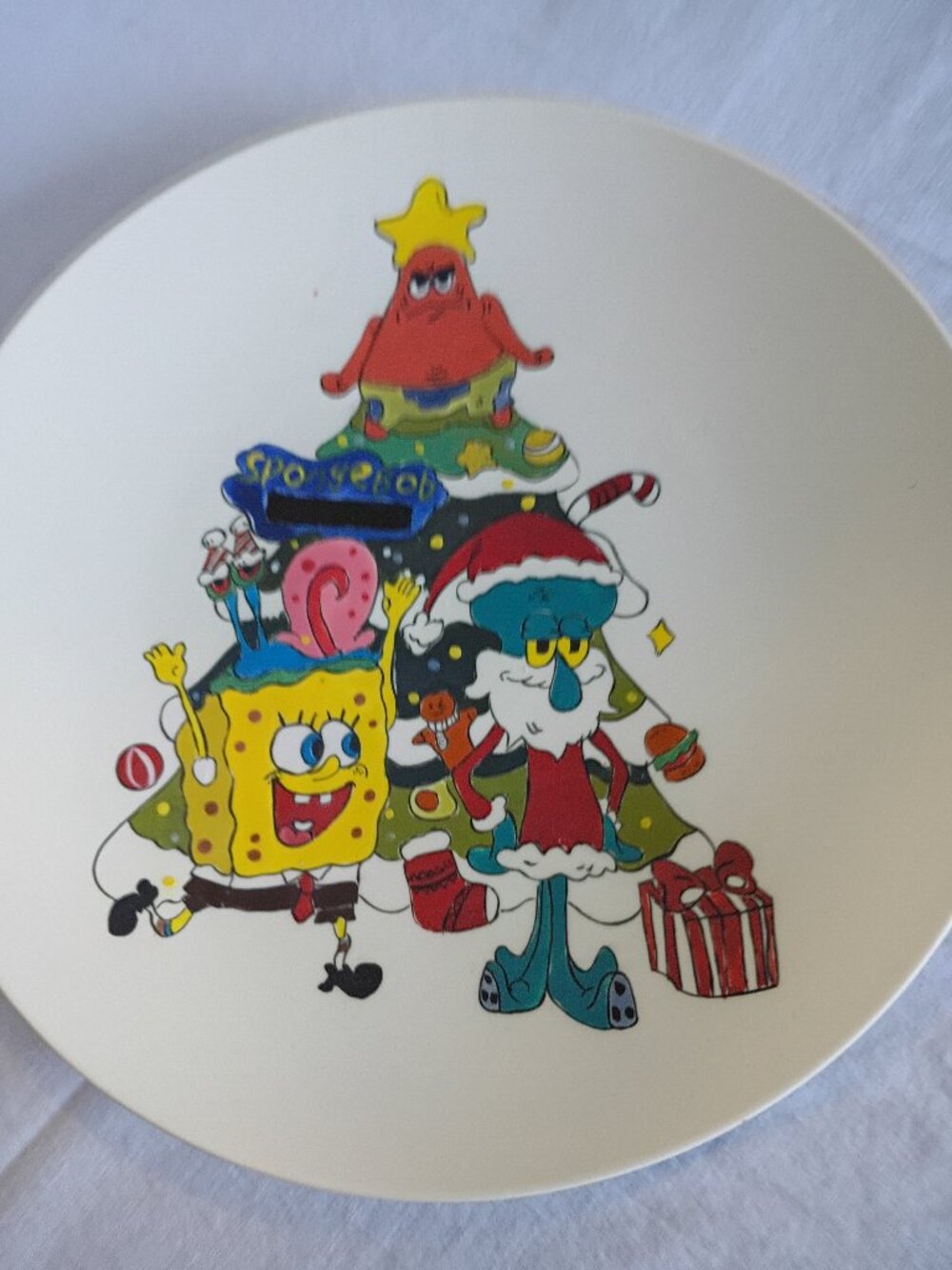 IVAN POTTERY SPONGE BOB SQUAREPANTS CHRISTMAS COLLECTORS  PLATE RARE